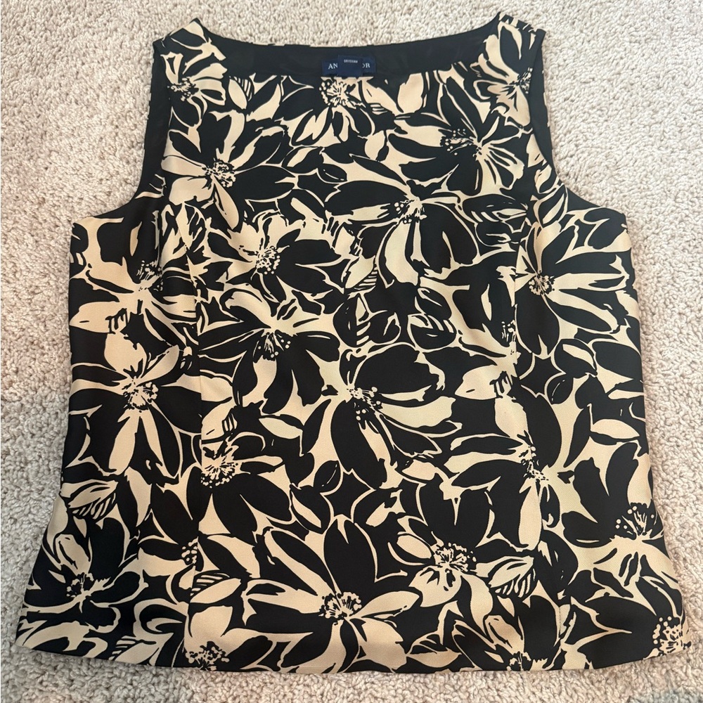 Ann Taylor Black Silk Sleeveless Blouse